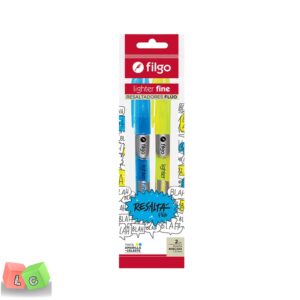 resaltador lighter fine x2 amarillo y celeste